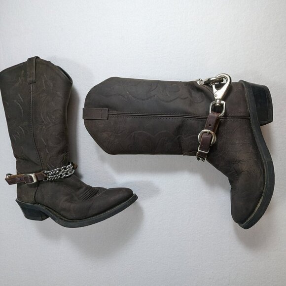 Old West Men\'s Brown Cowboy Boots TBM3051 Size 9 main image 5